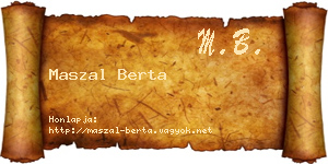 Maszal Berta névjegykártya